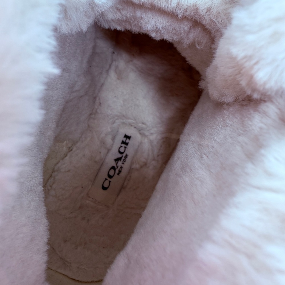 Coach CE325 Signature Shearling Lined Lace Up Boots Size 6.5B Black - Picture 8 of 9